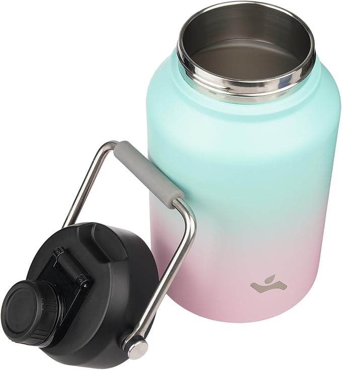 Jug with Handle,87 oz Insulated Water Bottle with Carrying Pouch, Double Wall Vacuum Stainless Steel Metal Bottle,Gum