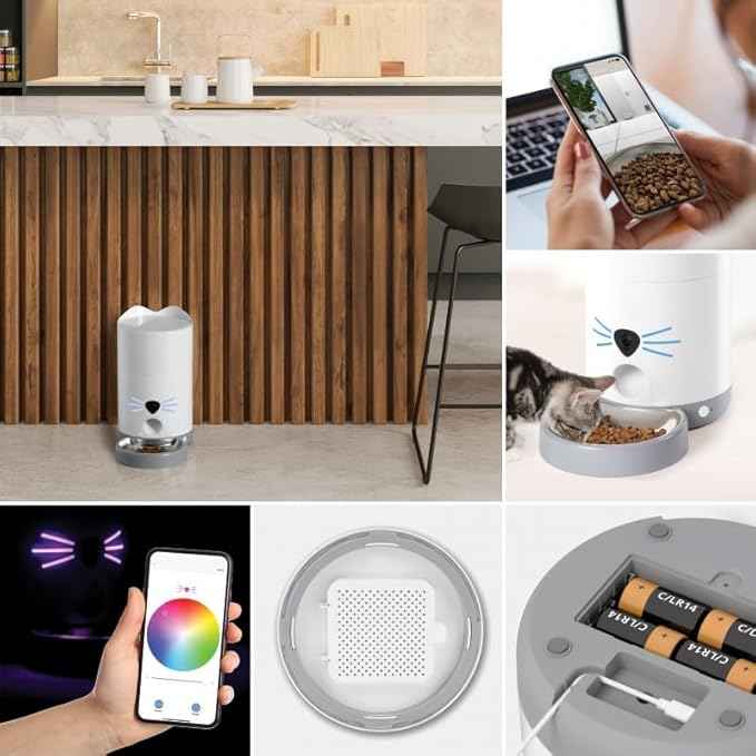Catit PIXI Vision Smart Feeder – App-Controlled Cat Feeder with Built-in Camera, Motion Detection, Night Vision & Custom Feeding Schedule Monitoring
