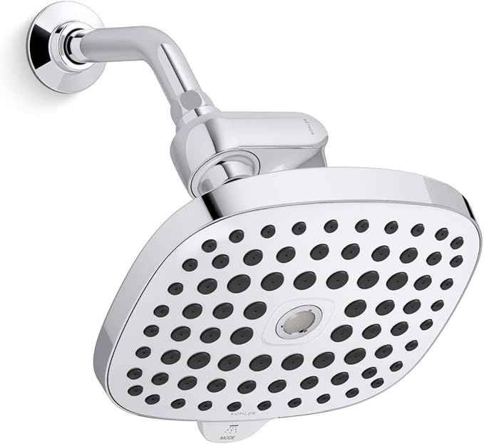 KOHLER R24670-G-CP Aquifer Filtered Showerhead with Water Filter System, Multifunction Shower Head with Filters Combo Kit for Skin and Hair, Polished Chrome