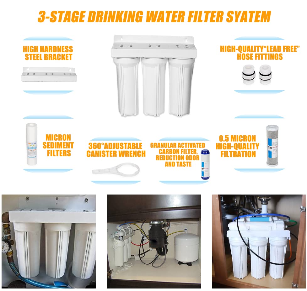 External RV Filter System RV Water Filter Store System Install with Bracket