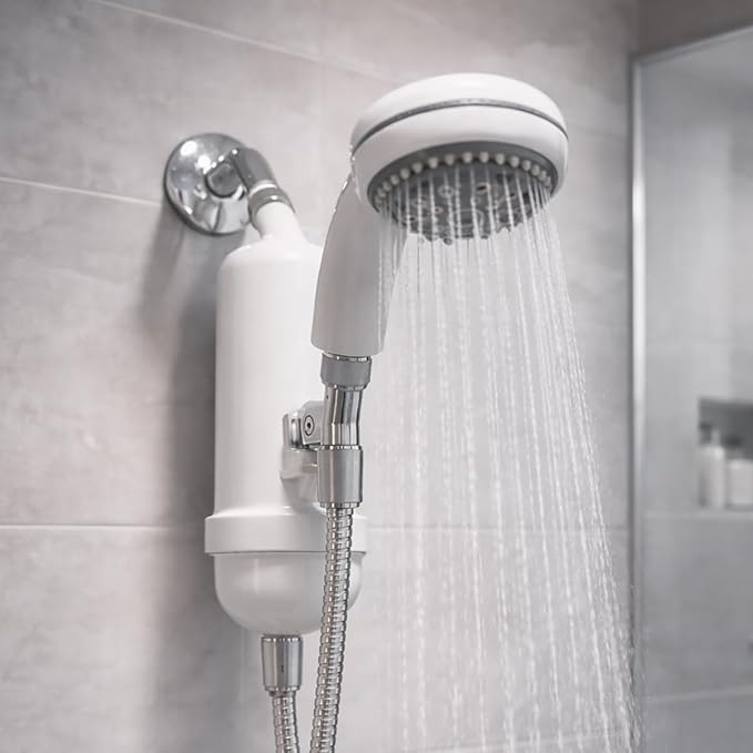 WaterChef Premium Shower Filter System SF-7C (White) - Deluxe Adjustable Wand, Advanced Filtration for Superior Chlorine Reduction - NSF/ANSI Certified: 96.6% of Chlorine, 10,000 Gal., USA