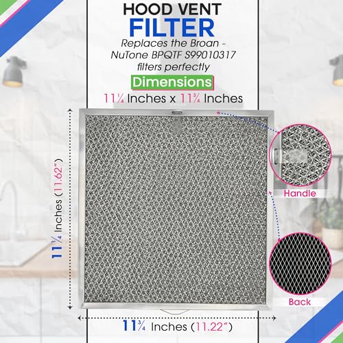 Stove Vent Filter 11.6x11.2” 99010317 Fits Nutone Broan Range Hood Filter (2 Count)
