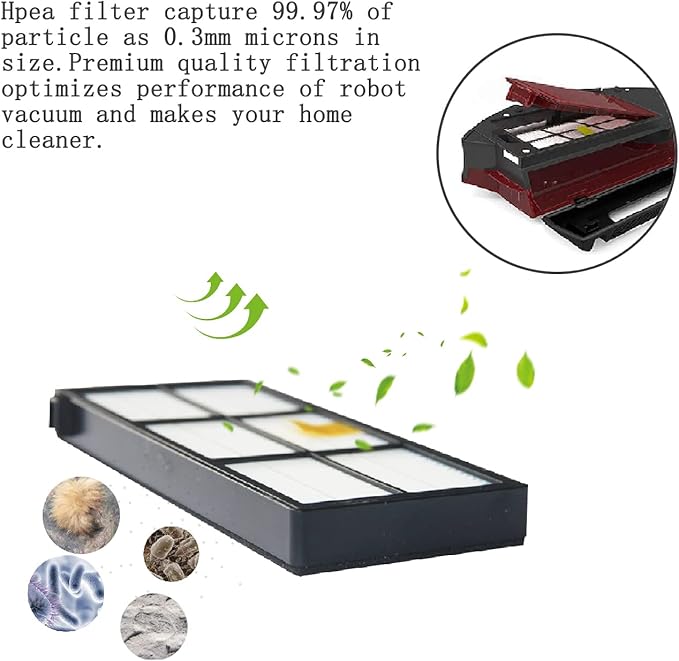 Replacement Parts Kit for Iobot Roomba 800 and 900 Series 805 860 870 871 880 890 960 961 980 981 985 Vacuum Cleaner Accessories Including Debris Extractor Set,Side Brush and Hepa Filters - AquaVibe