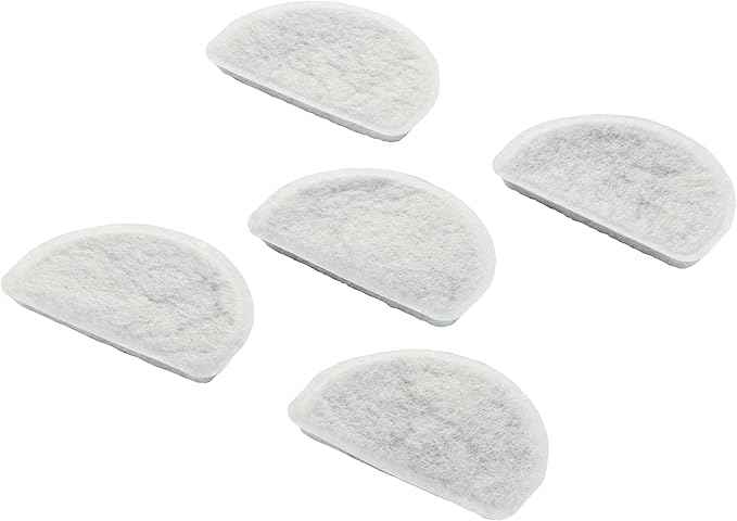 ELECOM Replacement Softening Filters (5-Pack) for Silent Aqua Cordless Automatic Pet Water Fountain, Compatible with PET-WD03WH