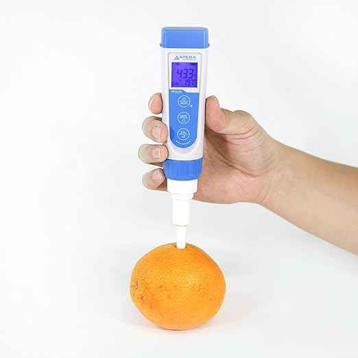 Apera Instruments Premium-Series PH60S Food pH Pocket Tester Kit, Swiss Spear pH Electrode, ±0.01 pH Accuracy, -2.00-16.00 pH Range (AI313)