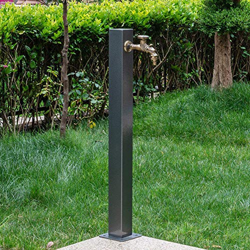 304 Stainless Steel Freestanding Garden Water Column with Anti Freezing Faucet Floor Mounted Water Tap for Courtyard Backyard Irrigation