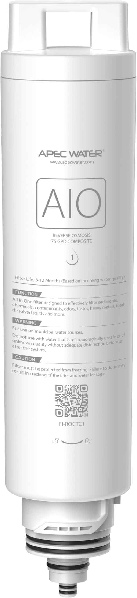 APEC WATER Replacement RO Filter for ROCT-C1, 1 Year Reverse Osmosis Filter Replacement, NSF 372 & 58 Certified 1K+ Impurities Removed