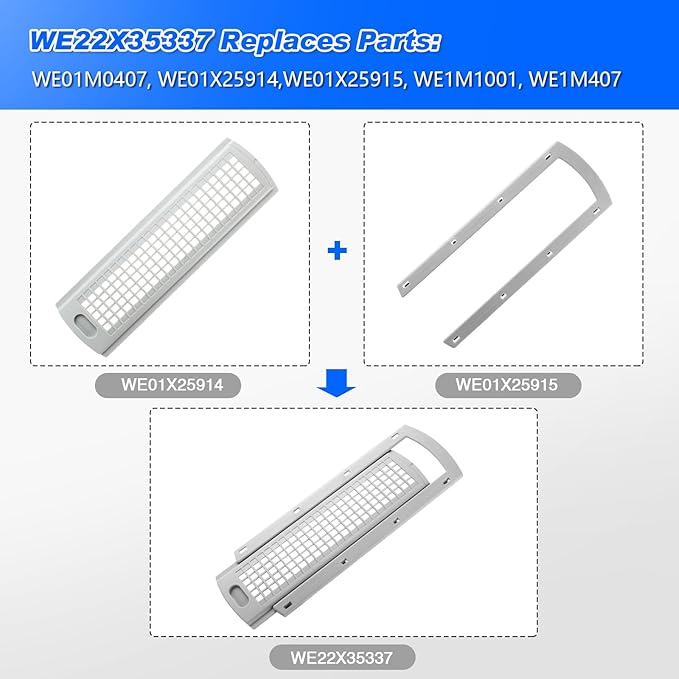 WE22X35337 Lint Screen Cover Grid Compatible with GE Washer Dryer | Replacement GE dryer lint trap | dryer lint filter housing
