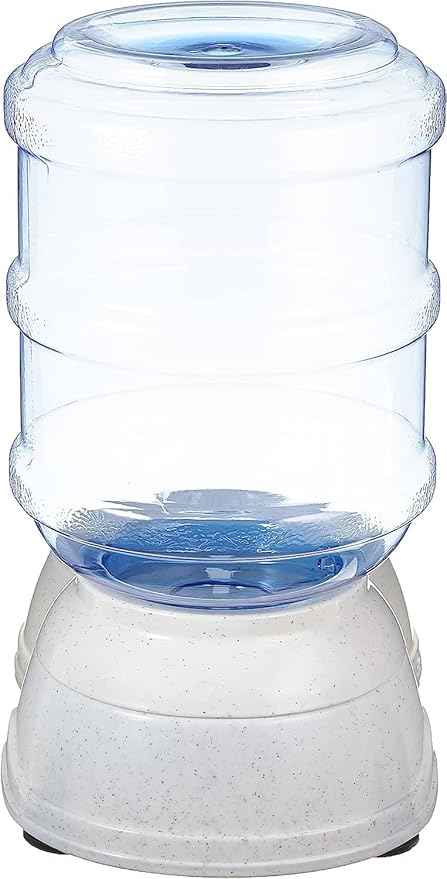Amazon Basics Gravity Pet Water Dispenser for Cat,Dog,1 Gallon Capacity,Small,Gray,(Pack of 4)