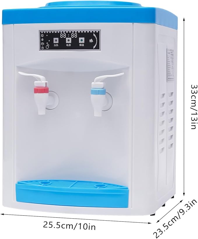 110V 550W Portable Countertop Water Dispenser, Hot and Cold Compact Water Cooler Mini Tabletop Drinking Machine Small Space Hydration Station, Desktop Water Dispenser for Home Office Dorm Kitchen