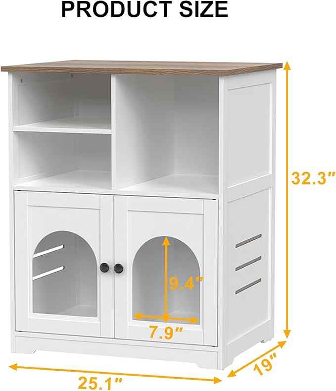 GDLF Cat Feeding Station, Cat Cabinet for Microchip Feeder with Dog-Proof Design, Specially Fits Surefeed & Automatic Pet Feeder for Multi-Pets Home