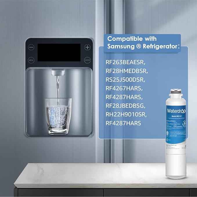 Waterdrop DA29-00020B Replacement for Samsung® Water Filter HAF-CIN/EXP, DA29-00020B, HAF-CIN, DA29-00020B-1, RF28HMEDBSR, RF263BEAESR, RS25J500DSR, RF263TEAESG, HDX FMS-2, DA97-08006A-1, 1 Filter