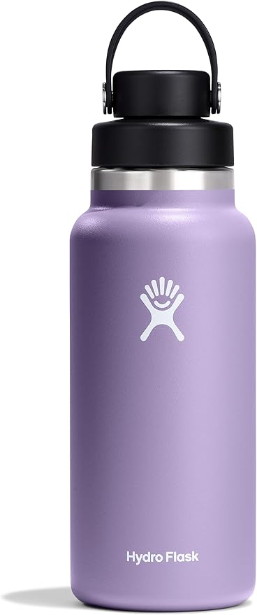 Hydro Flask Water Bottle - Insulated Stainless Steel - Wide Mouth Chug Lid, Non Spill, Leakproof in 32 Oz Moonshadow Purple