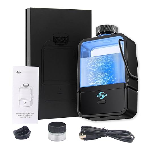 Hydrogen Water Bottle-3min Electrolysis 1800 PPB Smart Water Ionizer, High Concentration Hydrogen Water Bottle Generator, Rechargeable Hydrogen Water Machine for Post-Workout Recovery, Travel Friendly