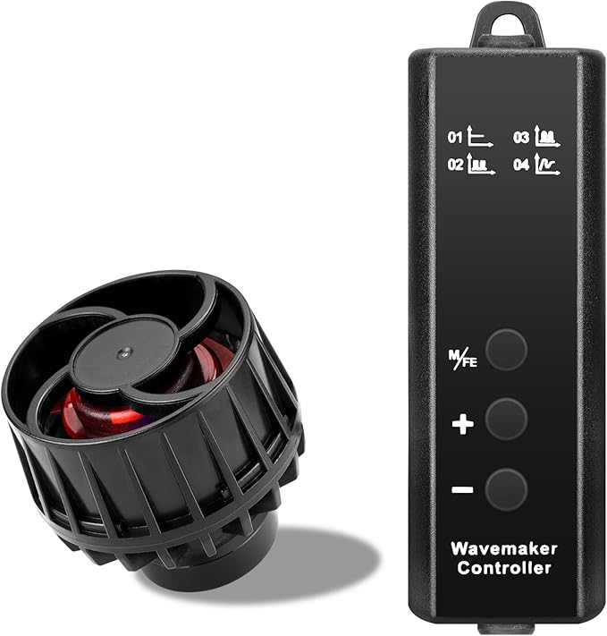 1050GPH Aquarium Wave Maker with Controller Mini DC12V 6W Powerhead with Magnetic Mounting, Nano Wavemaker for 10 to 50 Gallon thickness up to 8mm(1/4") Tank, - AquaVibe