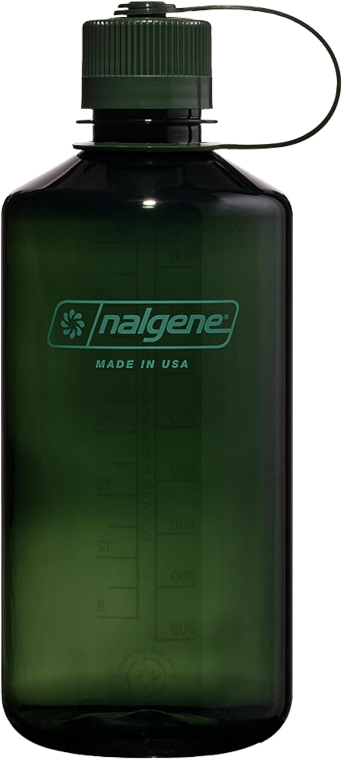 Nalgene 32 oz Narrow Mouth Water Bottle | BPA-Free, Durable & Leak Proof, Lightweight Bottle for Gym, Office & Travel, Jade