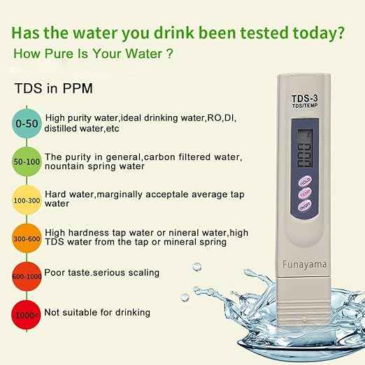 TDS Water Quality Tester Digital 3-in-1 - Accurate EC PPM Temperature Meter 0-9990ppm for Drinking Water, Pool, Aquarium Testing