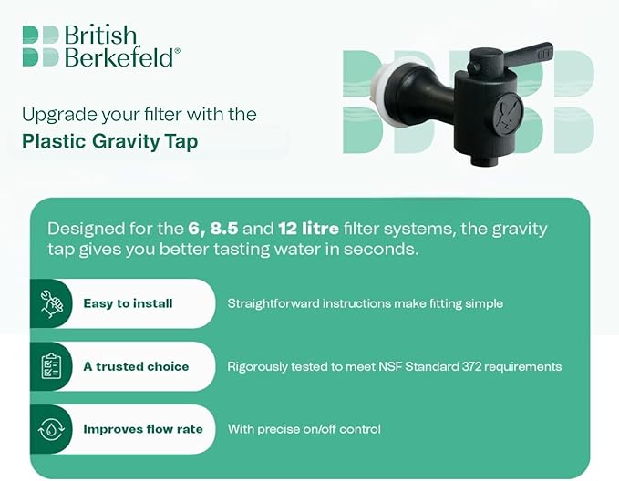 Replacement Gravity Tap for Stainless Steel or HCA2 Gravity Drinking Water Filter Housing ¦ W2313069 ¦ Black ¦ Fits Doulton and Other Gravity Filter Systems as Well ¦ 3.94 x 1.97 x 1.97 inches ¦