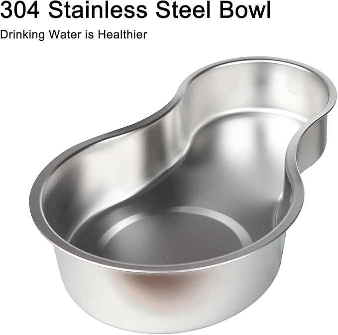 Sfozstra Dog Water Bowl Dispenser: 6L Large Black Gravity Stainless Steel Bowl - Without Filter - Pet Feeder for Pets Indoor/Outdoor Use by Owners