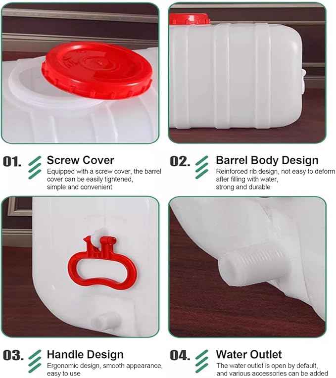 Plastic Water Tank 25L/35L/50L/80L/110L/200L Water Container，Rain Water Tank，Food-Grade Rectangular Thickened Water Tower with Faucet for Household Water Storage(Size:200L)