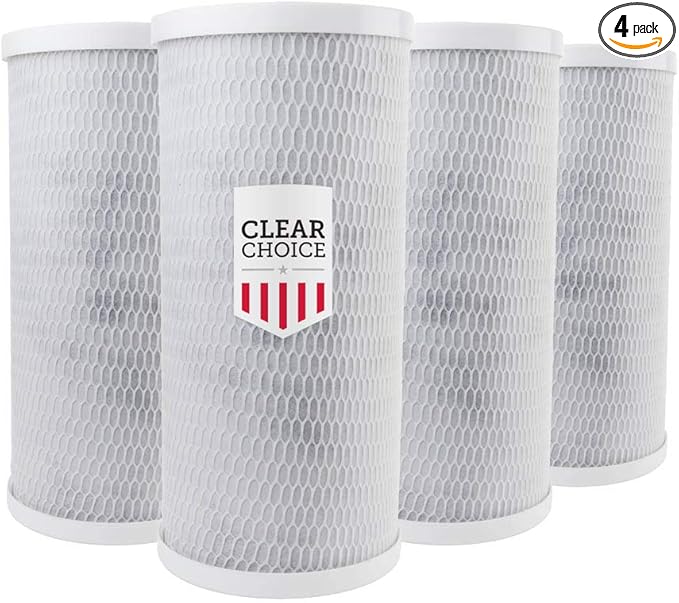 Clear Choice Sediment Water Filter 10 Micron 10 x X 4." Water Filter Cartridge Replacement 10 inch RO System 155782-43 EPM-BB, 4-Pk - AquaVibe