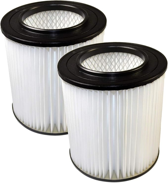 HQRP 2-pack 7" Filter compatible with Dirt Devil Pro 390, 590, 690, 890, 990, Platinum Force 299e H-P Central Vacuum Systems, 8106-01 Replacement - AquaVibe