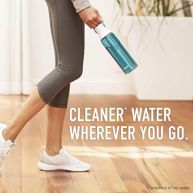 Brita Hard-Sided Plastic Premium Filtering Water Bottle, BPA-Free, Reusable, Replaces 300 Plastic Water Bottles, Filter Lasts 2 Months or 40 Gallons, Includes 1 Filter, Sea Glass - 26 oz.