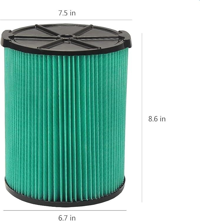 Wet/dry Vac Filter VF6000 Compatible with Ridgid Shop Vac 5-20 Gallon & Husky 6-9 Gal Wet/Dry Vacuums,Replacement VF6000 Filter 1PACK - AquaVibe