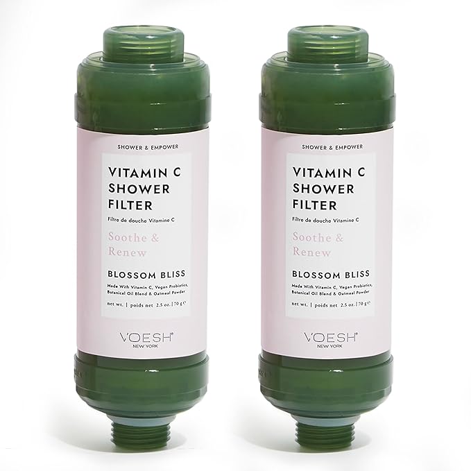 VOESH Vitamin C Shower Filter, Blossom Bliss, Shower Aromatherapy, Water Purifier, Water Softener, Vegan Probiotics, Spa Shower Head, Water Filter, Shower Self-Care