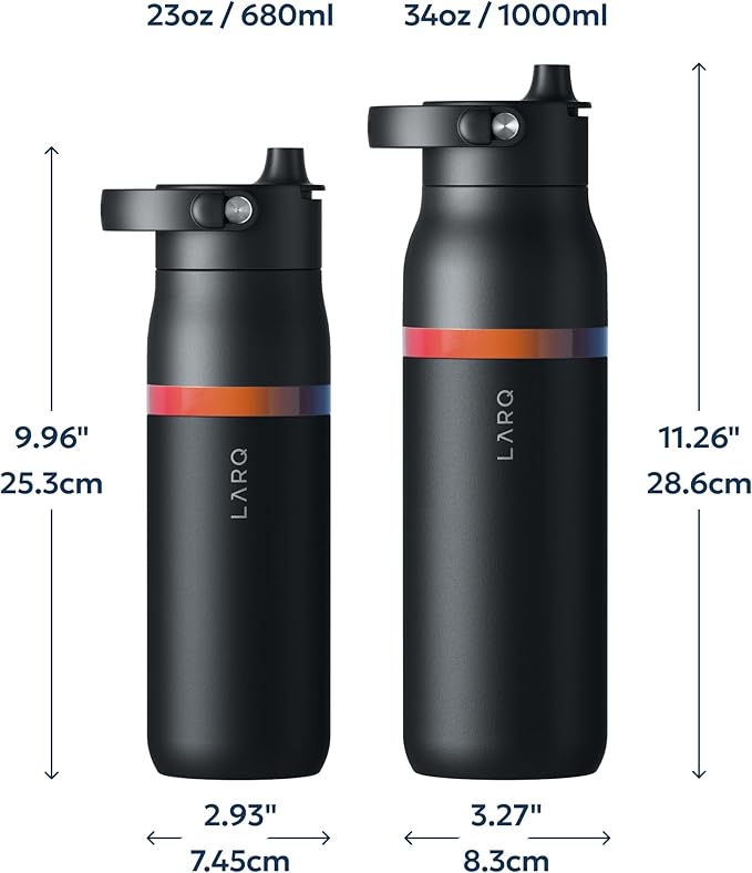 LARQ Bottle Swig Top Amber Vittoria 34 Oz, Obsidian Black