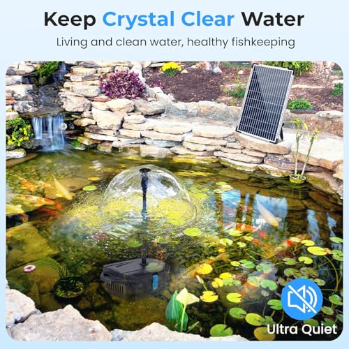 Pond Filter with 12W Solar Fountain Pump