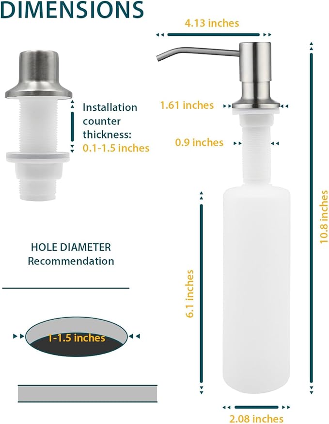 Kitchen Faucet with Soap Dispenser, Hiqufet Brushed Nickel Kitchen Faucet with Pull Down Sprayer, 3 Mode High Arc Single Handle RV Bar Sink Faucets for Pot Filler, Farmhouse Camper Bar Laundry Room