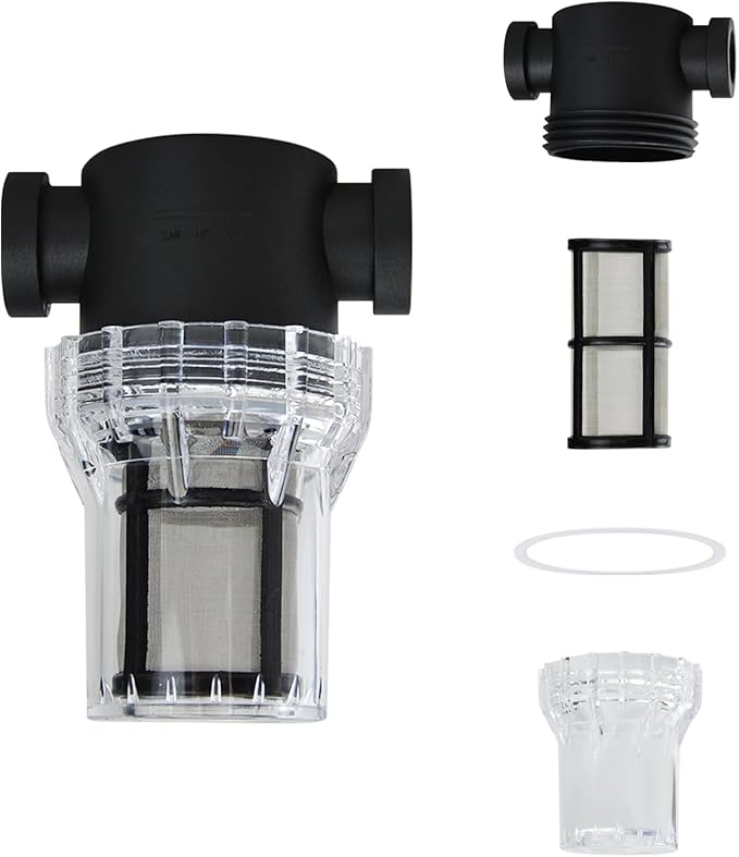 Water Pump Strainer, 1/2" Female NPT in-Line Strainer Beer Filter with 80 mesh Stainless Steel Filter Screen, Garden Hose Sediment Filter for RV Water Tank Pressure Washer Outdoor Hose