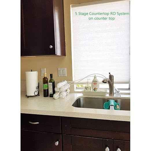 Mineral 5-Stage Countertop MyWaterClub Reverse Osmosis Water Purification System, 100 GPD Membrane, with Post re-Mineralization Filter. Dual Connection: Faucet and Garden/Laundry Hose Adapter