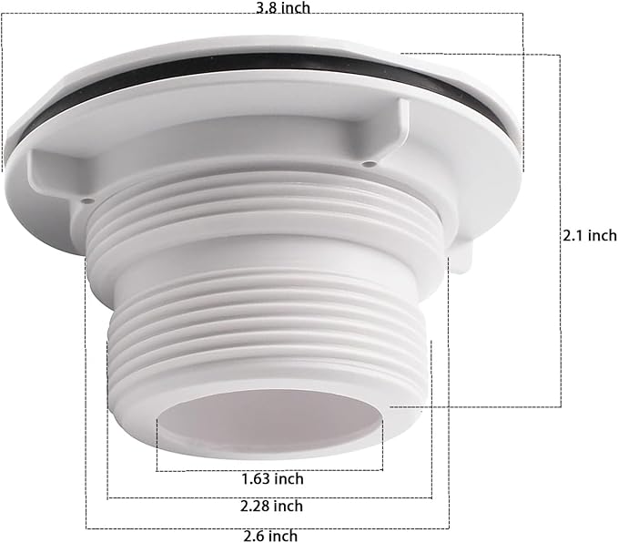 Threaded Inlet Strainer Kit for Stock Tank Pools,Stock Tank Pool Filter Kit, Intex Pool Accessories, Includes Rubber Washer, Strainer Nut and Grid, Fits Intex Filter Pumps with 1-1/2" Hoses (2 Pack) - AquaVibe