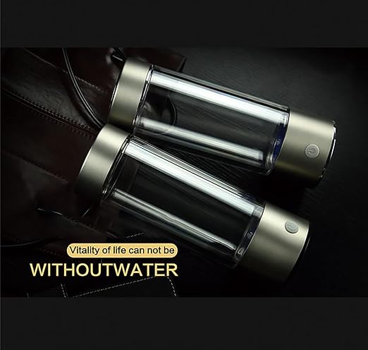 Portable Hydrogen-Rich Water Cup, Anti-Oxidation and Anti-Aging USB Rechargeable ion Water Generator, for Home Travel (700-900ppb/400ml)(Color:White)