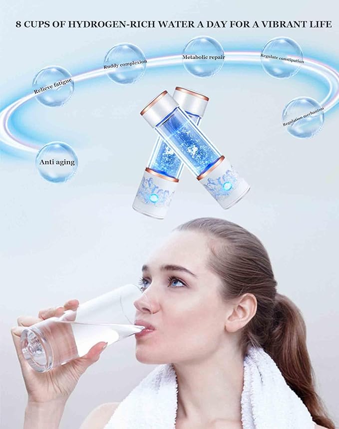 300mL Capacity Portable Hydrogen Water Ionizer Machine, 1000-5000PPB Electrolysis Technology, Hydrogen Water Generator, Relieve Fatigue, Improve Water Quality
