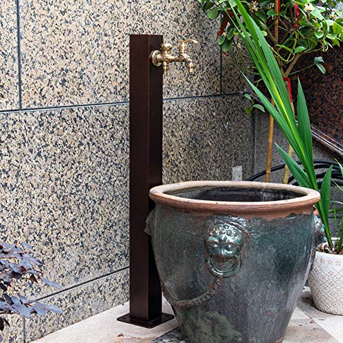 304 Stainless Steel Freestanding Garden Water Column with Anti Freezing Faucet Floor Mounted Water Tap for Courtyard Backyard Irrigation