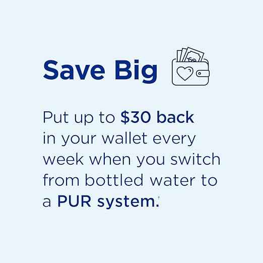PUR Plus Horizontal Faucet Mount Filtration System with 3-in-1 Lead Reducing Filter, Water Filter for Sink, Lasts 100 Gallons, Compatible with Sinks with External Aerators, Metallic Grey