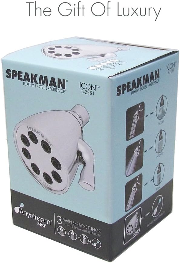 Speakman S-2251-ORB Signature Icon Anystream High Pressure Adjustable Solid Brass Shower Head, Oil-Rubbed Bronze , 2.5 GPM