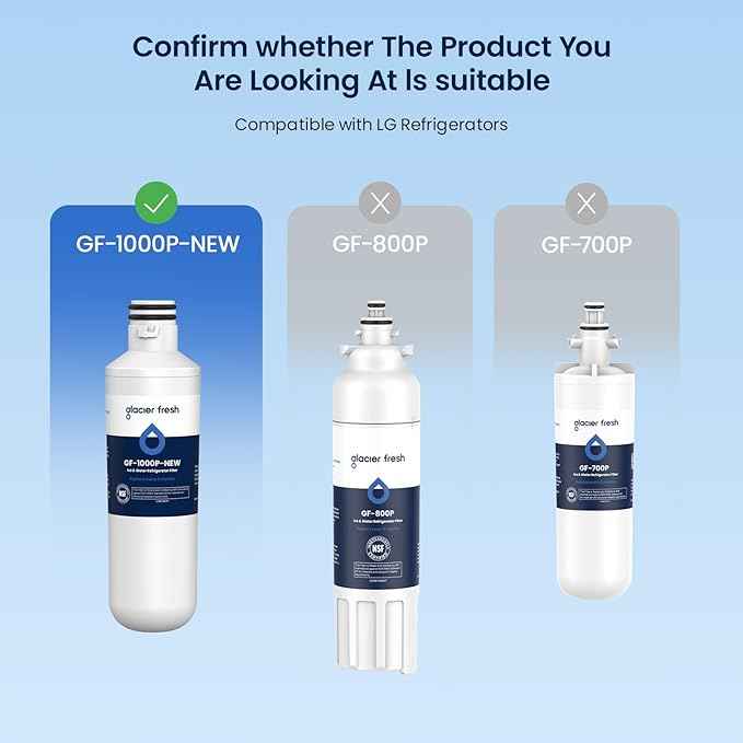 GLACIER FRESH Water Filter LT1000PC Replacement for Refrigerator, Compatible with MDJ64844601, ADQ747935 ADQ74793504 Water Filter (6 Pack)