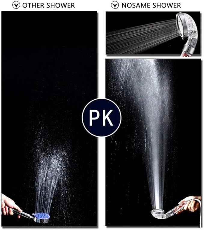 Nosame® Shower Head with Hose, Filter Filtration High Pressure Water Saving 3 Mode Function Spray Handheld Showerheads for Dry Skin & Hair