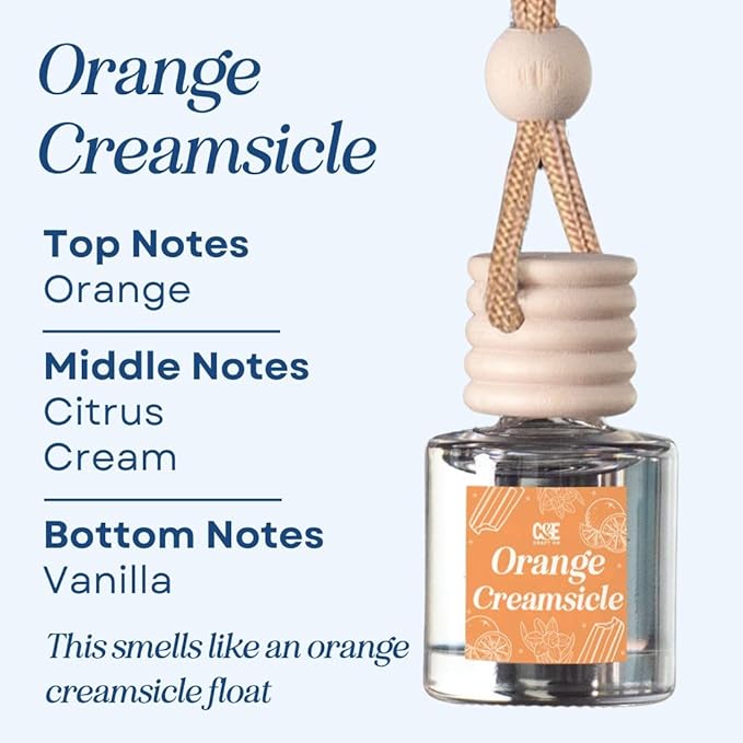 CE Craft Hanging Car Air Freshener – Fragrance Oil Diffuser with Essential Oils – Long-Lasting Aromatherapy Scents for Automobiles – 4 Pack, Summer