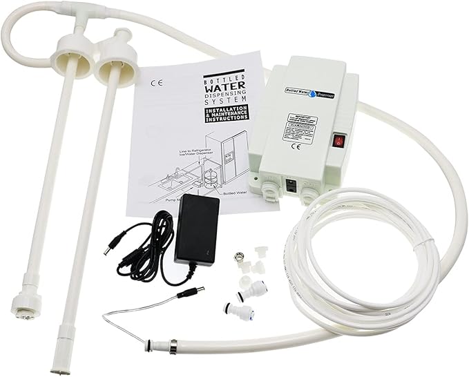 Bottled Drinking Water Pump System Double-Tube Power 25W, Bottled Water Dispensing 2.5L Flow Electric Water Pump for 5 Gallon Bottle Water for Coffee,Refrigerators,Ice Maker,Faucet