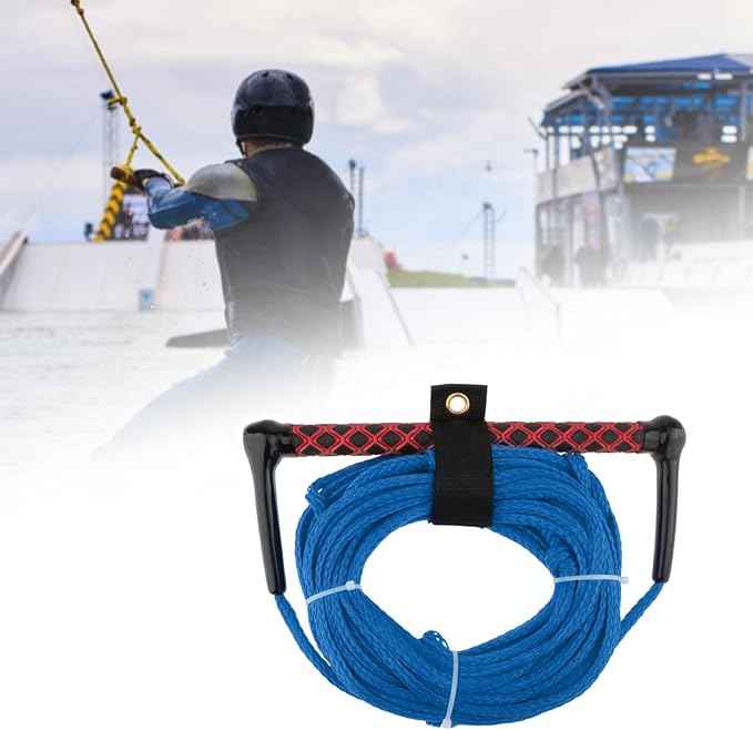 Water Ski Rope Wakeboarding Tow Line with Handle Grip Heavy Duty Water Ski Tow Rope Wakeboard for Surfing Accs, Blue Rope