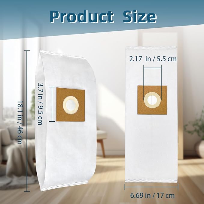 6 Pack Type Y HEPA Vacuum Bags Replacement for Hoover WindTunnel Upright Style Y, Z, YZ Vacuum Cleaners, 4010100Y Filter Bag - AquaVibe