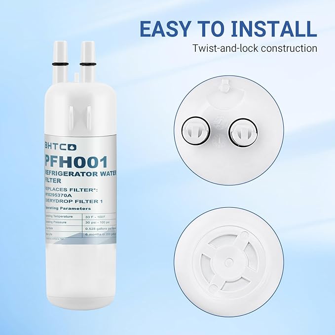 Water Filter Replaces WRS325SDHZ/ WRS325FDAM/ WRS325SDHW/ WRS325SDHB/ WRS325FDAW/ WRS325FDAB/ WRS325SDHV Model for Whirlpool Refrigerator- NSF Certified(6Pcs)