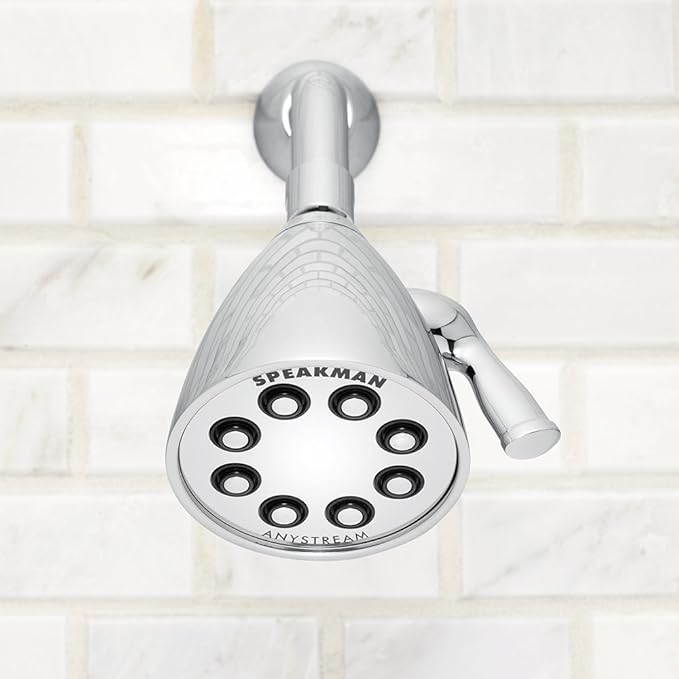 Speakman S-2251 Signature Icon Anystream Adjustable High Pressure Shower Head - 2.5 GPM Solid Brass Replacement Bathroom Showerhead, Polished Chrome