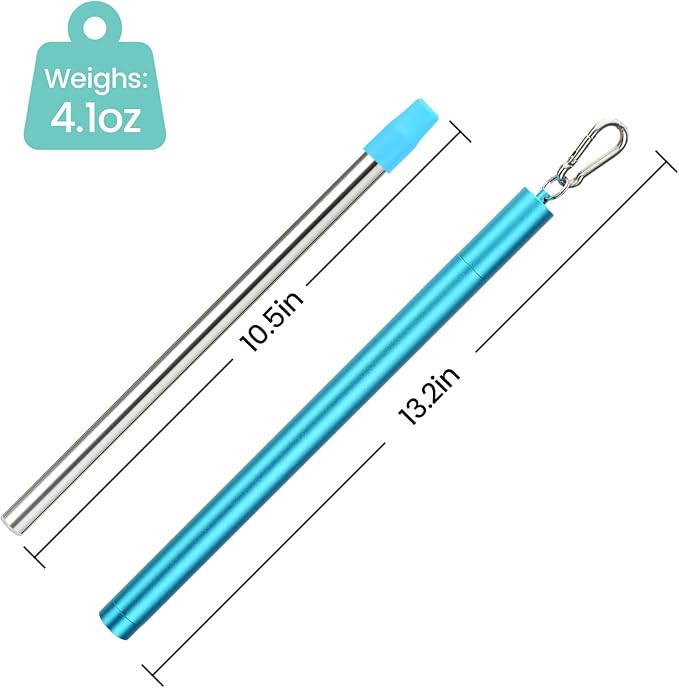 Sursip Water Filter Straw Reusable Stainless Steel Portable Outdoor Emergency Survival Gear for Camping & Hiking Travel Personal Water Purifier Filter Straw(1 Pack)