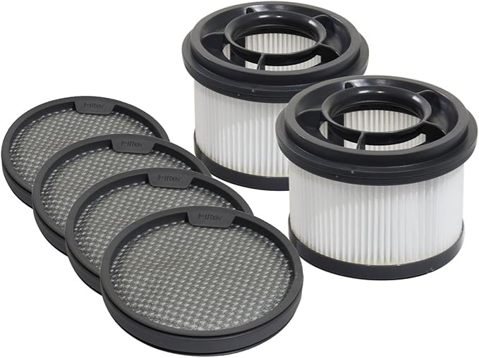 PUREBURG Replacement Filter Kit Compatible with Dreametech T10 T20 T30 & XIAOMI G9 G10 Handheld Cordless Vacuum Cleaner,2 x Center filter + 4 x Pre-Filter Washable - AquaVibe